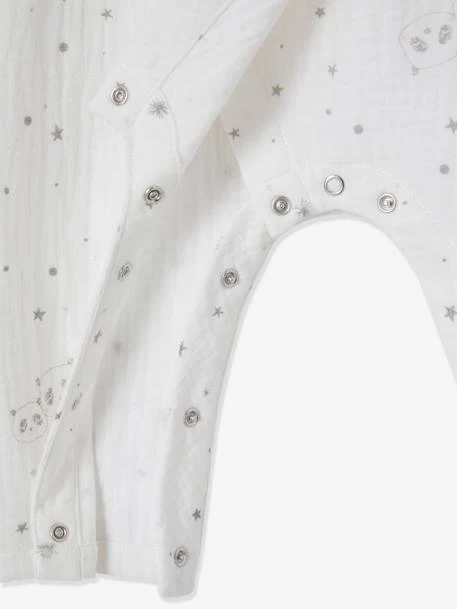 Dors-bien Cache-coeur Bébé En Gaze De Coton Ouverture Naissance Blanc Imprimé - Vertbaudet – Image 5