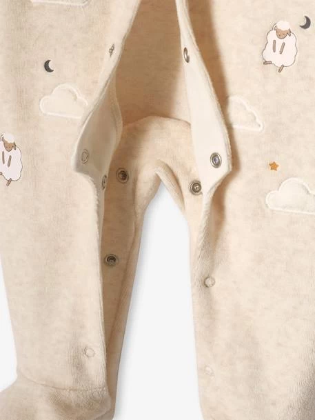 Dors-bien En Velours Bébé Ouverture Devant Beige Chiné - Vertbaudet – Image 4