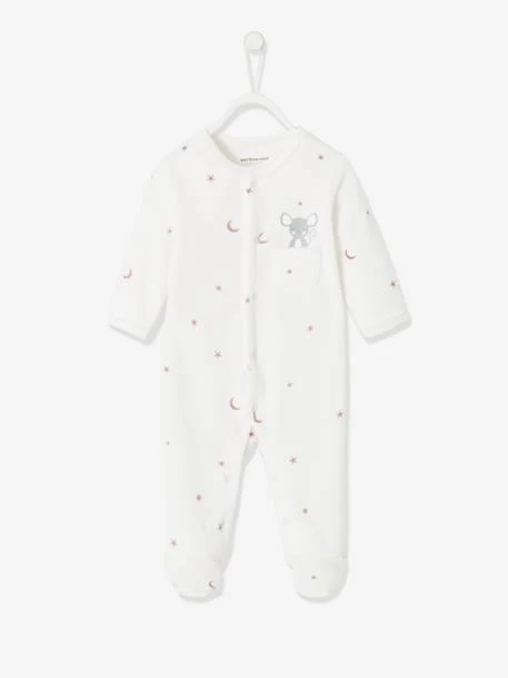 Dors-bien En Velours Pressionné Devant Bébé Ivoire - Vertbaudet