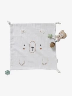 Doudou Carré + Hochet GREEN FOREST Multicolore - Vertbaudet