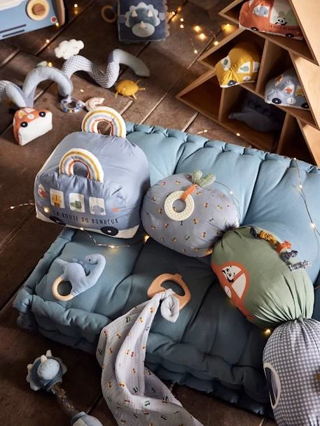 Doudou En Gaze De Coton + Hochet Bois EN VOITURE SIMON Multicolore - Vertbaudet – Image 4