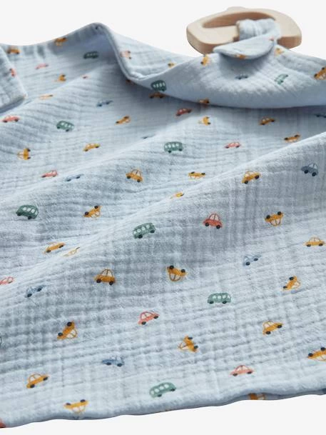 Doudou En Gaze De Coton + Hochet Bois EN VOITURE SIMON Multicolore - Vertbaudet – Image 5