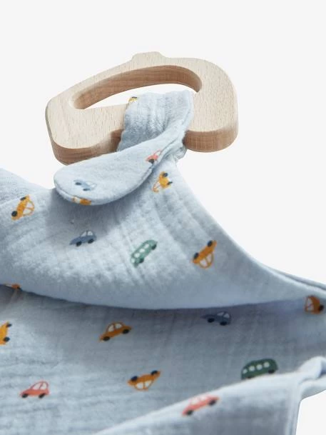 Doudou En Gaze De Coton + Hochet Bois EN VOITURE SIMON Multicolore - Vertbaudet – Image 6