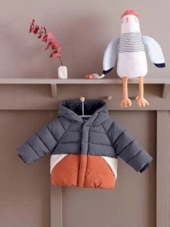 Doudoune Colorblock Bébé Avec Capuche Marine - Vertbaudet