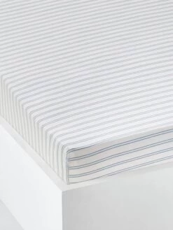 Drap-housse Bébé BABY FOX écru Rayures Bleu - Vertbaudet