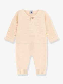 Ensemble 2 Pièces En Tricot Coton Bio PETIT BATEAU Blanc - Petit Bateau
