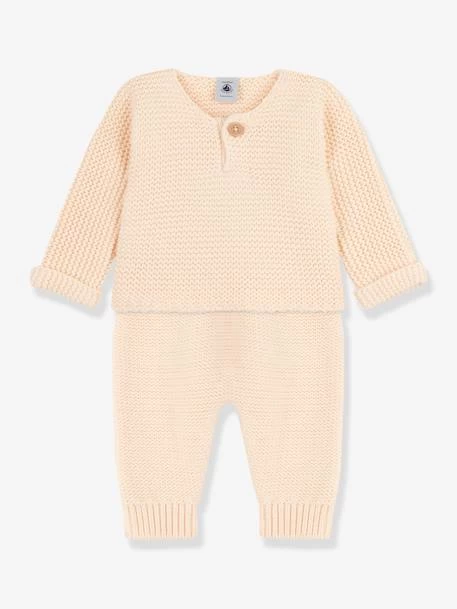 Ensemble 2 Pièces En Tricot Coton Bio PETIT BATEAU Blanc - Petit Bateau