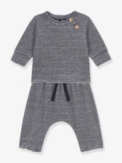 Ensemble 2 Pièces En Velours Et Coton PETIT BATEAU Marine - Petit Bateau
