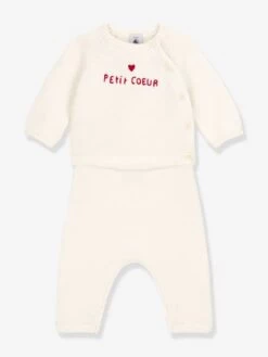 Ensemble 2 Pièces Tricot Laine Et Coton PETIT BATEAU écru - Petit Bateau
