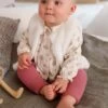 Ensemble 3 Pièces Bébé Blouse + Legging + Veste En Fausse Fourrure Bois De Rose - Vertbaudet