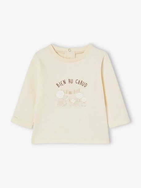 Ensemble 3 Pièces Bébé : Gilet En Fausse Fourrure, T-shirt Et Legging Beige - Vertbaudet – Image 2