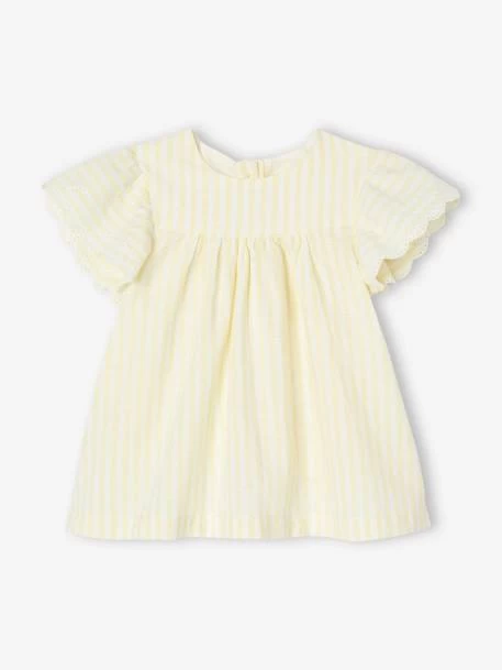 Ensemble 3 Pièces Bébé : Robe + Bloomer + Bandeau Jaune Pastel - Vertbaudet – Image 2