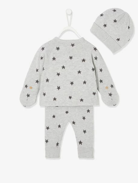 Ensemble 4 Pièces Bébé : Pull + Pantalon + Bonnet + Moufles Light Pink - Vertbaudet – Image 5