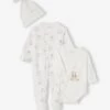 Ensemble Bébé Garçon Dors-bien + Body + Bonnet Disney® Winnie L'Ourson Ecru - Toutes Les Marques