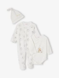 Ensemble Bébé Garçon Dors-bien + Body + Bonnet Disney® Winnie L'Ourson Ecru - Toutes Les Marques