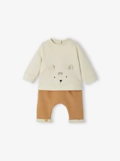 Ensemble Bébé Naissance Sweat Frimousse + Pantalon Personnalisable Encre - Vertbaudet