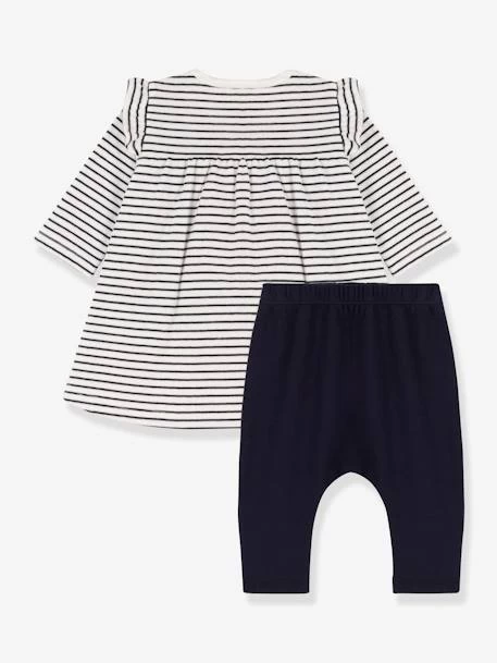 Ensemble Bébé Robe Marinière + Legging PETIT BATEAU écru - Petit Bateau – Image 2