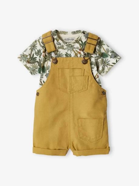 Ensemble Bébé Salopette Et T-shirt Exotique Bronze - Vertbaudet