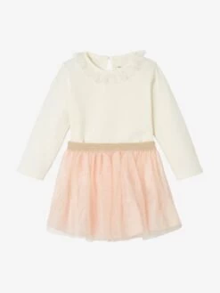 Ensemble Bébé T-shirt à Collerette Et Jupe En Tulle écru - Vertbaudet
