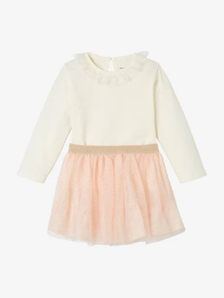 Ensemble Bébé T-shirt à Collerette Et Jupe En Tulle écru - Vertbaudet