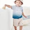 Ensemble Bébé T-shirt Effet Tie-dye , Short Et Bob Taupe Clair - Vertbaudet
