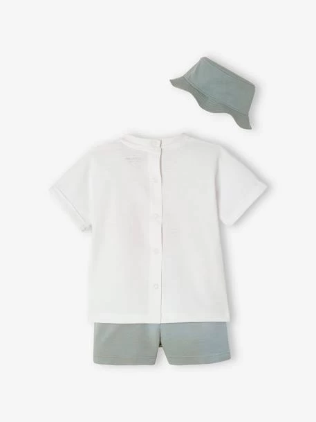 Ensemble Bébé T-shirt, Short Et Bob Blanc - Vertbaudet – Image 4