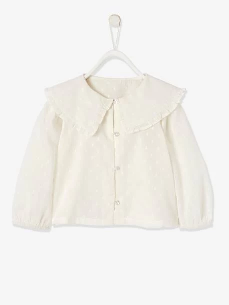 Ensemble Blouse En Plumetis Et Jupe En Velours Bébé Ivoire - Vertbaudet – Image 3