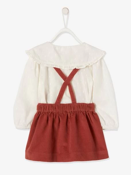 Ensemble Blouse En Plumetis Et Jupe En Velours Bébé Ivoire - Vertbaudet – Image 5