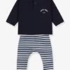 Ensemble Cadeau Bébé : Tee-shirt Et Pantalon - PETIT BATEAU Marine - Petit Bateau