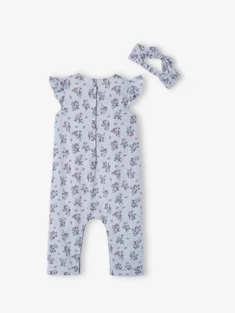 Ensemble Combinaison + Bandeau Imprimés Bébé Fille Vert Céladon Imprimé - Vertbaudet – Image 4