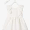 Ensemble De Cérémonie Bébé Robe, Bloomer Et Bandeau Ivoire - Vertbaudet