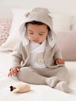 Ensemble Naissance 3 Pièces En Point Mousse Vert D'eau - Vertbaudet