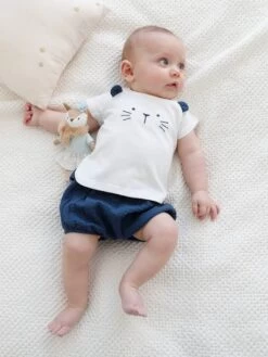 Ensemble Naissance T-shirt Et Short De Cérémonie Bébé Marron - Vertbaudet