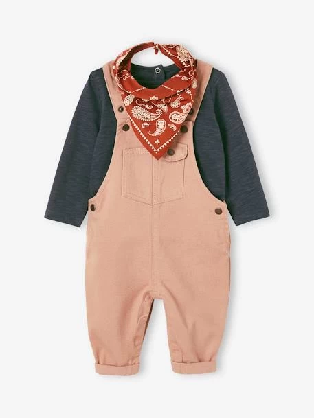 Ensemble Salopette, T-shirt Et Bandana Bébé Beige - Vertbaudet – Image 2
