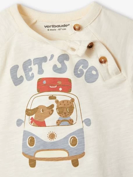 Ensemble Tee-shirt Manches Courtes + Pantalon Bébé écru - Vertbaudet – Image 6