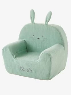 Fauteuil En Mousse Personnalisable Lapin Vert - Vertbaudet