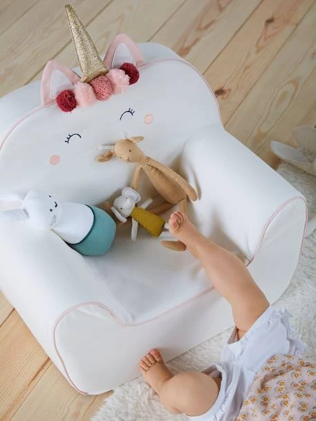 Fauteuil En Mousse Personnalisable Licorne Blanc - Vertbaudet – Image 5