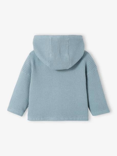 Gilet Bébé à Capuche Tricot Nid D'abeille Vert Grisé - Vertbaudet – Image 2