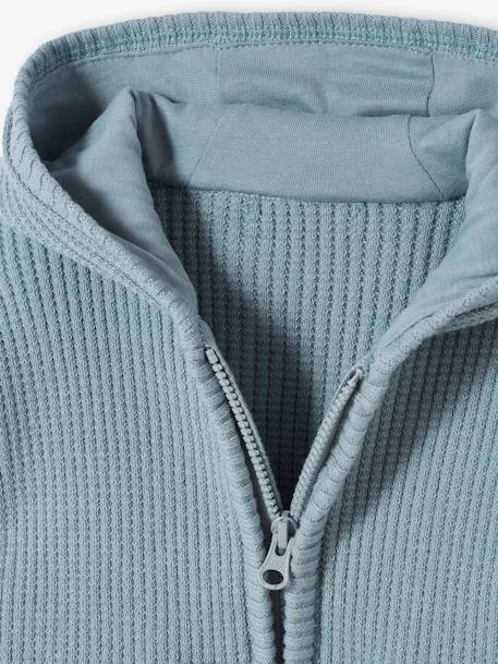 Gilet Bébé à Capuche Tricot Nid D'abeille Vert Grisé - Vertbaudet – Image 3