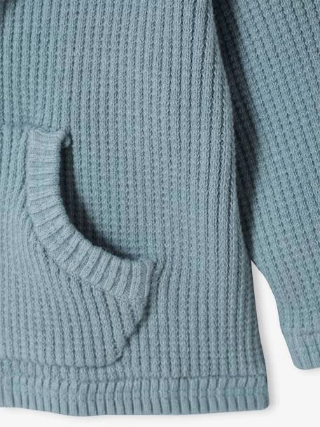 Gilet Bébé à Capuche Tricot Nid D'abeille Vert Grisé - Vertbaudet – Image 4