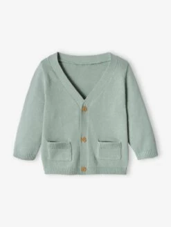 Gilet Bébé Garçon Avec Poches Fantaisie BASICS Bleu Grisé - Vertbaudet