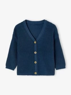 Gilet Col V Bébé En Maille Perlée Bleu - Vertbaudet