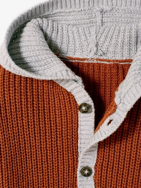Gilet En Tricot Bébé Avec Capuche Rouille - Vertbaudet – Image 3