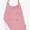 Grand Bavoir Brodé Animaux Rose Poudré/chat - Vertbaudet