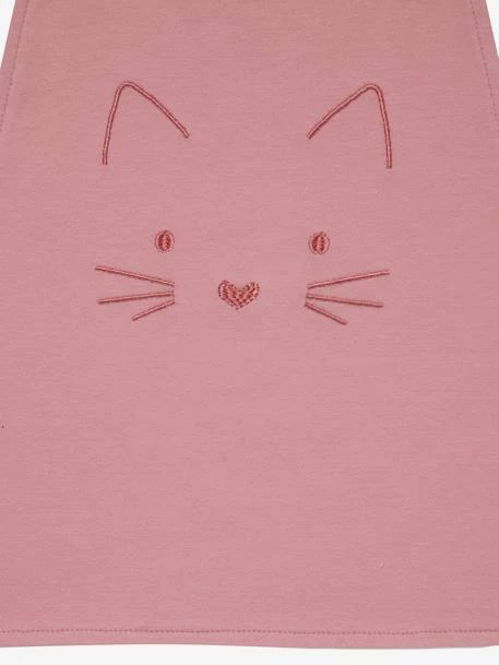 Grand Bavoir Brodé Animaux Rose Poudré/chat - Vertbaudet – Image 3