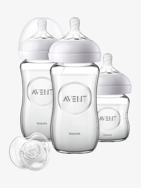 Kit Nouveau-né : 3 Biberons En Verre + Sucette Philips AVENT Natural Transparent - Philips Avent – Image 3