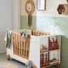 Lit Bébé Avec Barrière Amovible + Rangement Bibliothèque LIGNE PIROUETTE Blanc - Vertbaudet