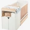 Lit Combiné évolutif Avec Rangements Et Table à Langer LIGNE ECLIPSE Blanc / Bois - Vertbaudet