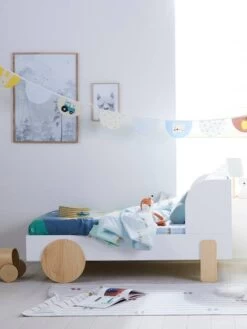 Lit évolutif Enfant LIGNE ROLLIE Blanc/bois - Vertbaudet