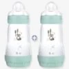 Lot De 2 Biberons 260 Ml MAM Easy Start Anti-colique Nature Guardian Nature Aqua - Mam